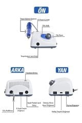 STRONG 210 ELEKTRİKLİ FREZE TÖRPÜ MAKİNESİ 65 W ve 6'LI SERAMİK ve RUS FREZE SETİ NO 6