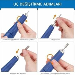 STRONG 210 ELEKTRİKLİ FREZE TÖRPÜ MAKİNESİ 65 W ve 6'LI SERAMİK ve RUS FREZE SETİ NO 6