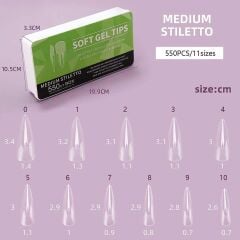 Adanil Yeni Nesil Medium Stiletto Jel Tips Kolay Kullanım Hızlı İşlem 550 Adet