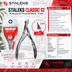 STALEKS CLASSIC 12 Profesyonel Tırnak Eti Pensi - 3 mm
