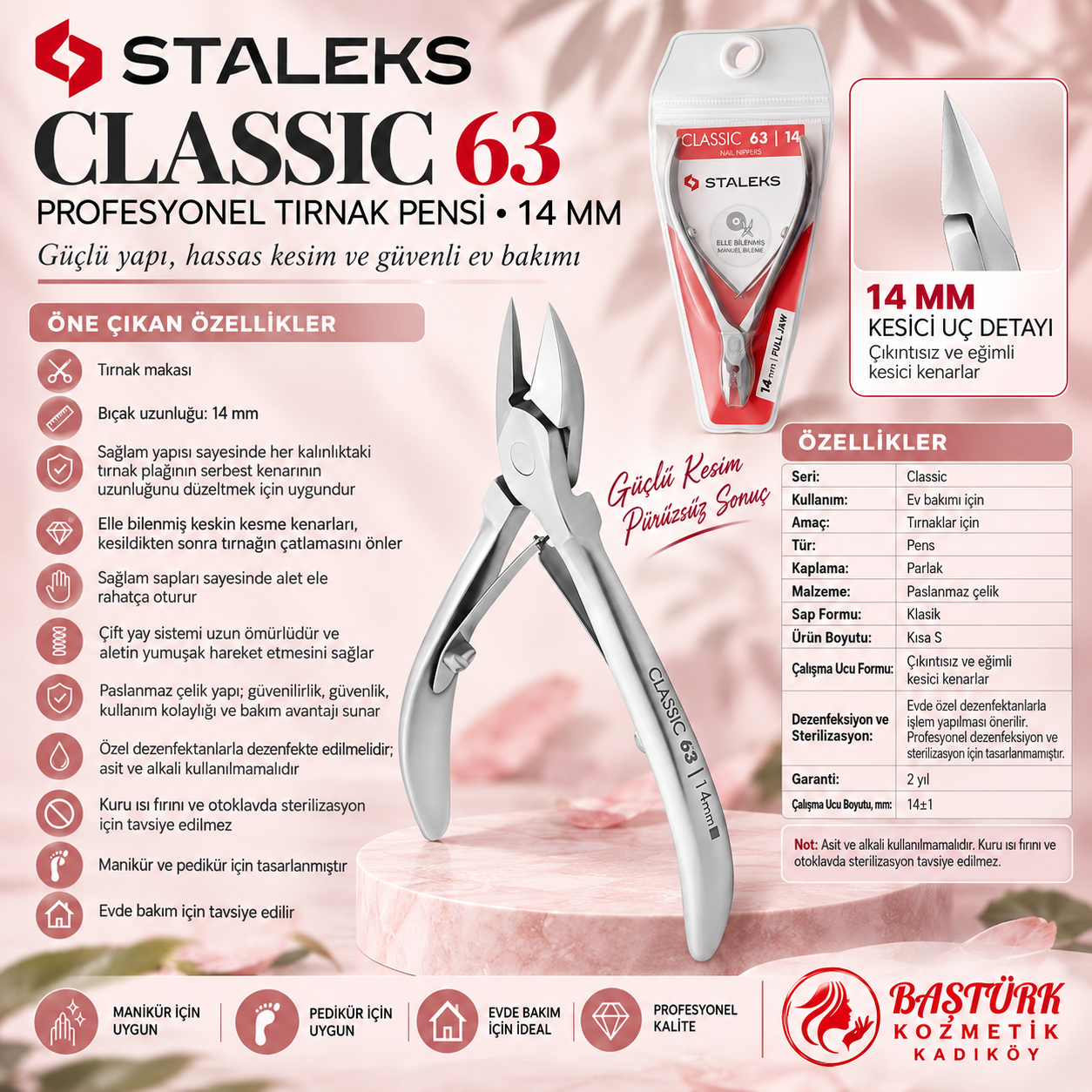 STALEKS CLASSIC 63 Tırnaklar İçin Pens - 14 mm