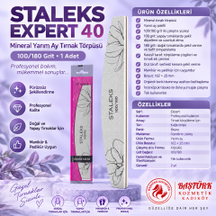 STALEKS EXPERT 40 Mineral Yarım Ay Tırnak Törpüsü - 100/180 Grit (1 adet)