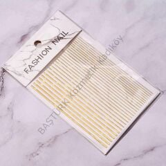 Adanil Nail Art Kendinden Yapışkanlı Şerit Sticker Parıltılı Altın