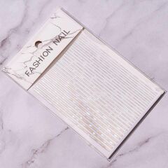 Adanil Nail Art Kendinden Yapışkanlı Şerit Sticker Parıltılı Gümüş