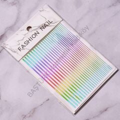 Adanil Nail Art Kendinden Yapışkanlı Şerit Sticker Parıltılı Çok Renkli Gökkuşağı Rainbow