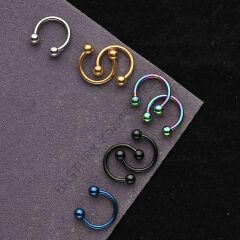 Adanil Tırnak Piercingi Nail Art Süsleme Piercing Siyah 1 Adet