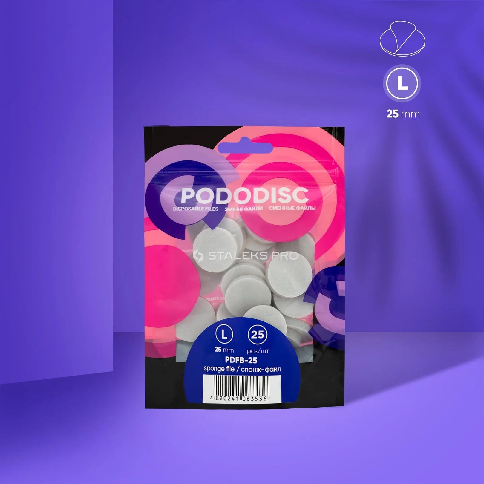 STALEKS EXPERT 25 PODODISC L Sünger Törpü 320 Grit 25 Adet