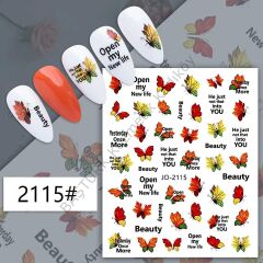 Adanil Yaprak Kelebek Yazılı Sticker J0-2115