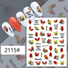 Adanil Yaprak Kelebek Yazılı Sticker J0-2115