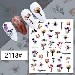 AVyu Çiçek Bitki Yazılı Sticker J0-2118