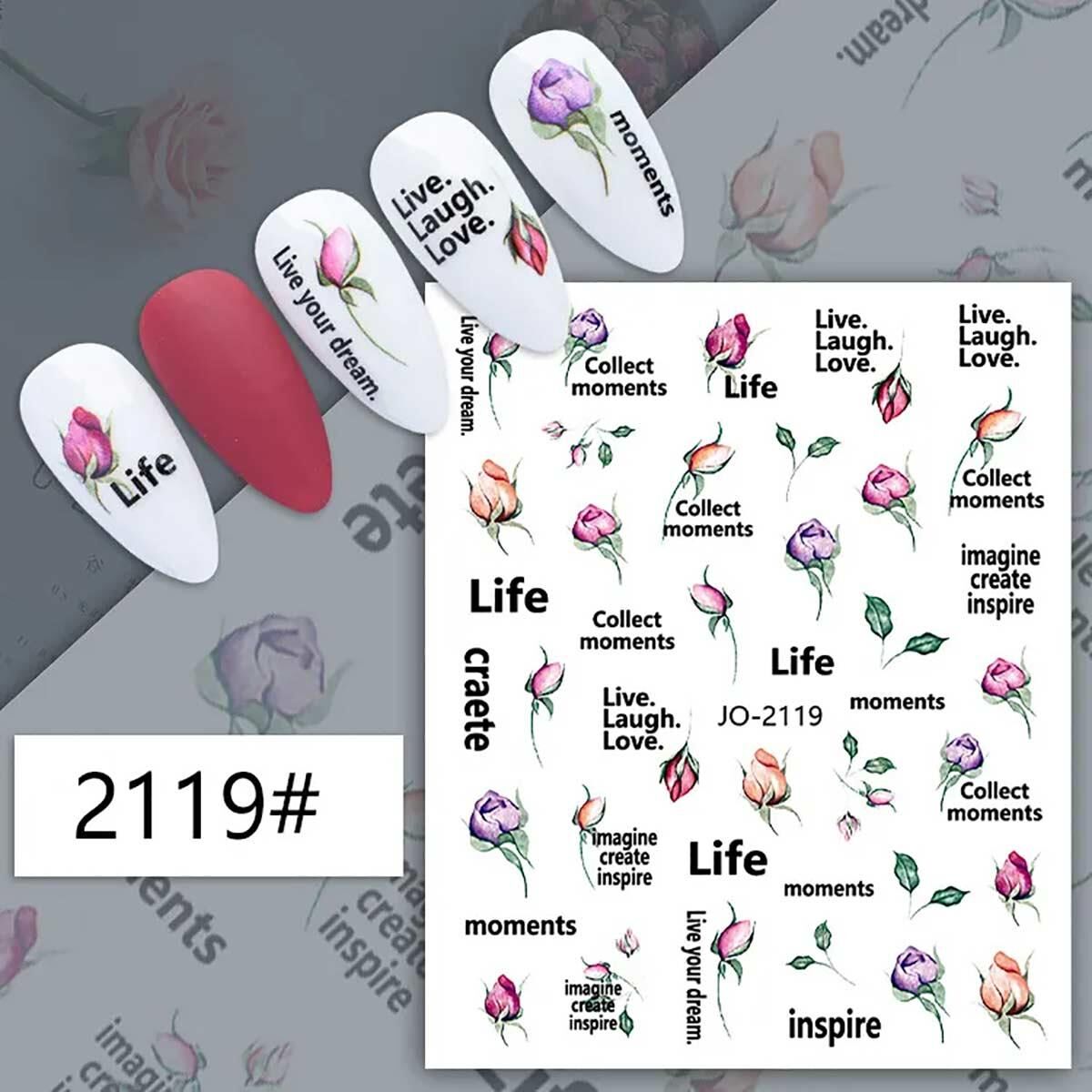 Adanil Gül ve Yazılı Sticker J0-2119