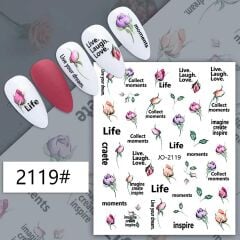 AVyu Gül ve Yazılı Sticker J0-2119
