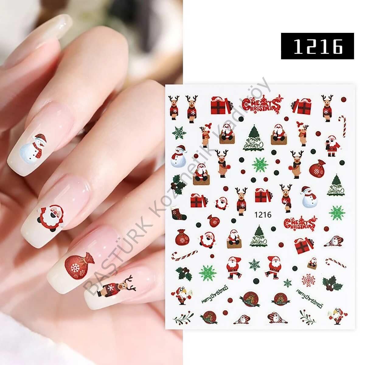 Adanil Noel Teması Çam Geyik Hediyeli Sticker J0-1216