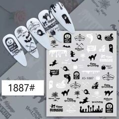 AVyu Cadılar Bayramı Hayalet Kedi Cadı Sticker J0-1887