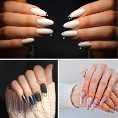 Adanil Top Uçlu Yay Tırnak Piercingi Nail Art Süsleme Piercing 5 Adet Karışık Renk