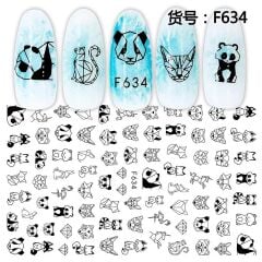 AVyu Polygon Çizimli Hayvanlar Panda Tilki tavşan Sticker F634