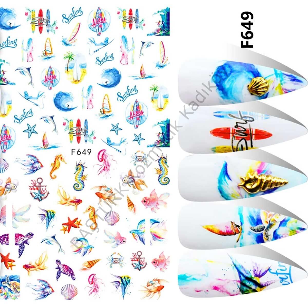Adanil Deniz Sörf Balık Caretta Deniz Atı Yıldızı Sticker F649