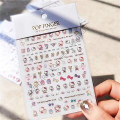 Adanil Ayıcık Arkadaş Kalp Balon Hello Kitty Sticker WG217