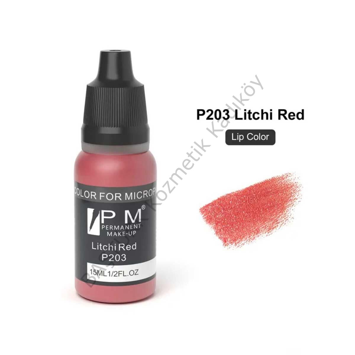 Permanent Makeup Litchi Meyve Kırmızısı Kalıcı Makyaj Pigmenti PM 203 Litchi Red