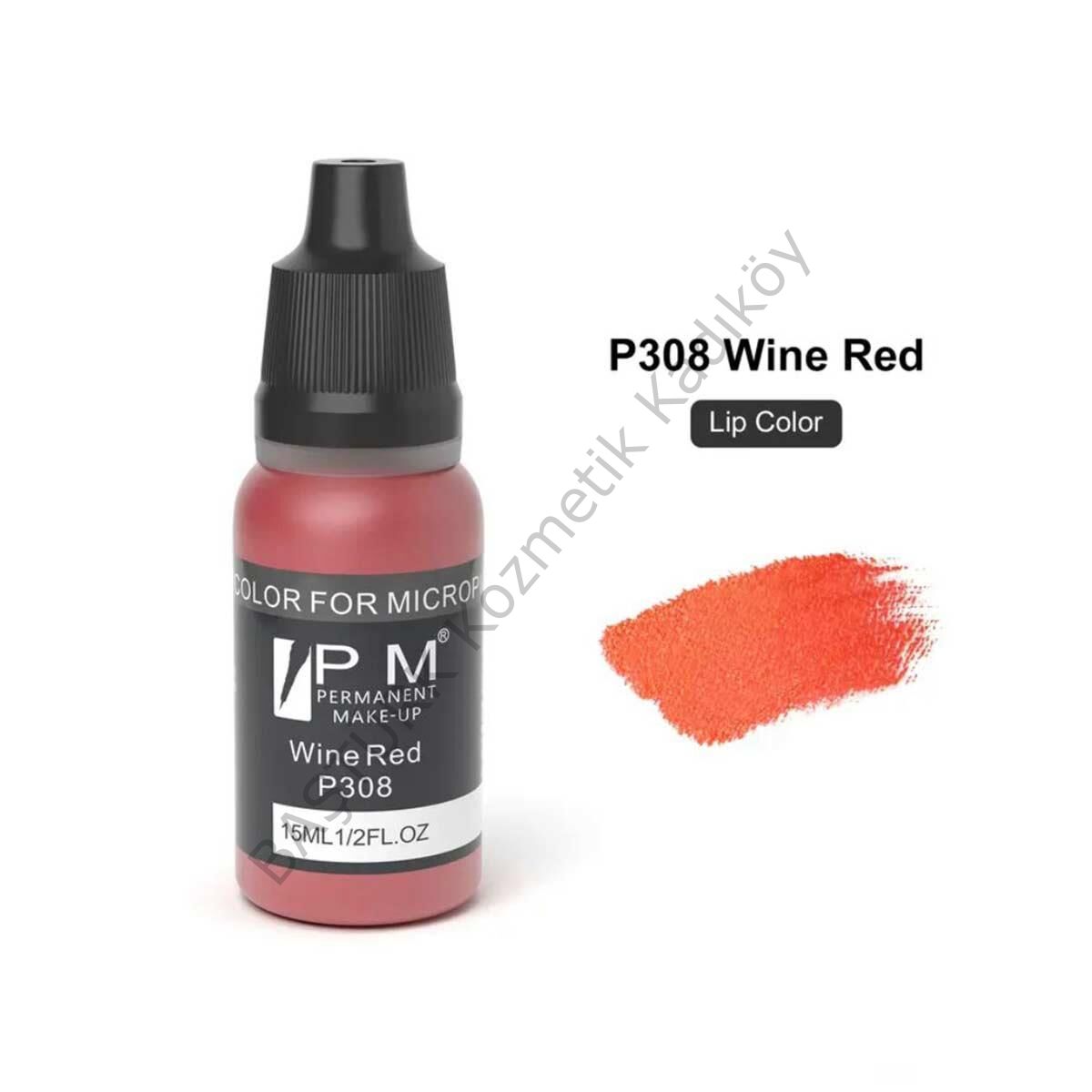 Permanent Makeup Şarap Kırmızısı Kalıcı Makyaj Pigmenti PM 308 Wine Red