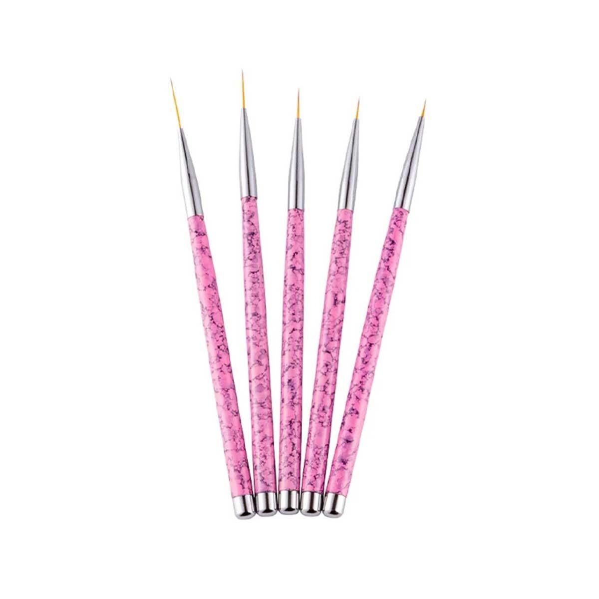5'li Tırnak Süsleme Nail Art Fırça Seti 0 Numara Çizim Fırçaları