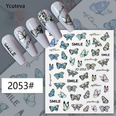 AVyu Hologram Kelebek Yazı Sticker J0-2053