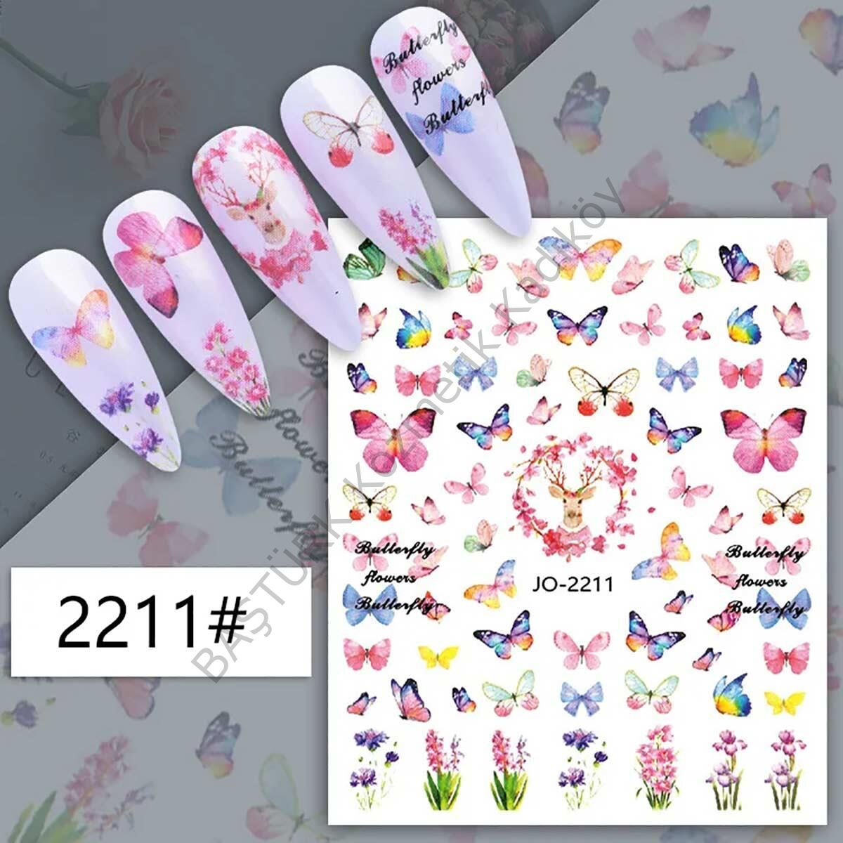 Adanil Kelebek Geyik Çiçek Sticker J0-2211
