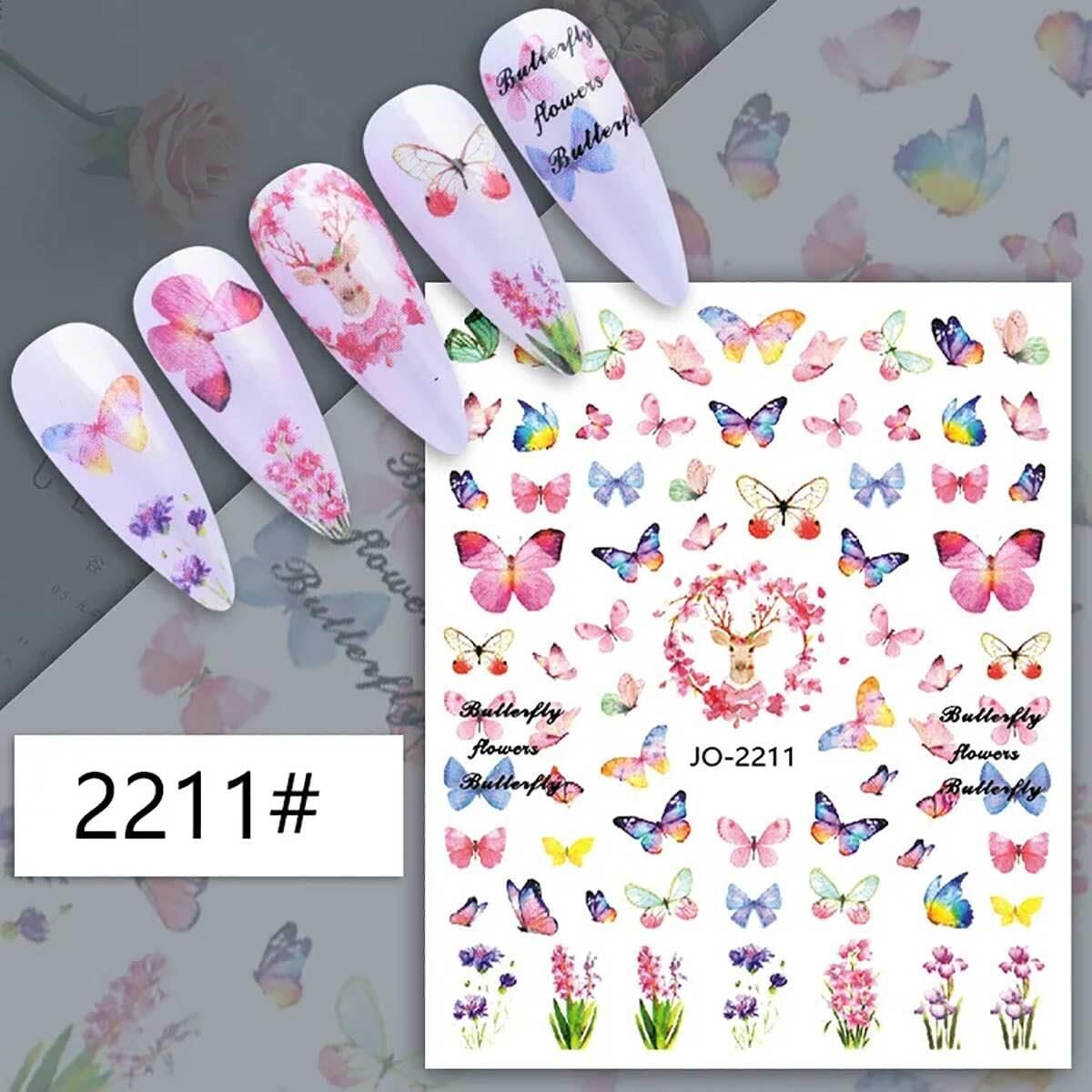 Adanil Kelebek Geyik Çiçek Sticker J0-2211