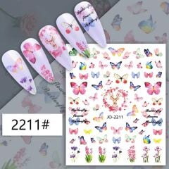 AVyu Kelebek Geyik Çiçek Sticker J0-2211