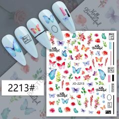 Adanil Renkli Kelebek Çiçek Sticker J0-2213