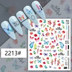AVyu Renkli Kelebek Çiçek Sticker J0-2213