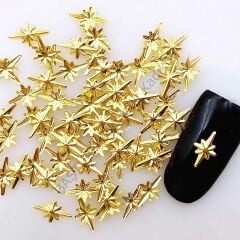 Kutup Yıldızı Altın Renk 50 Adet Kutup Yıldızı Tırnak Süsleme Nail Art