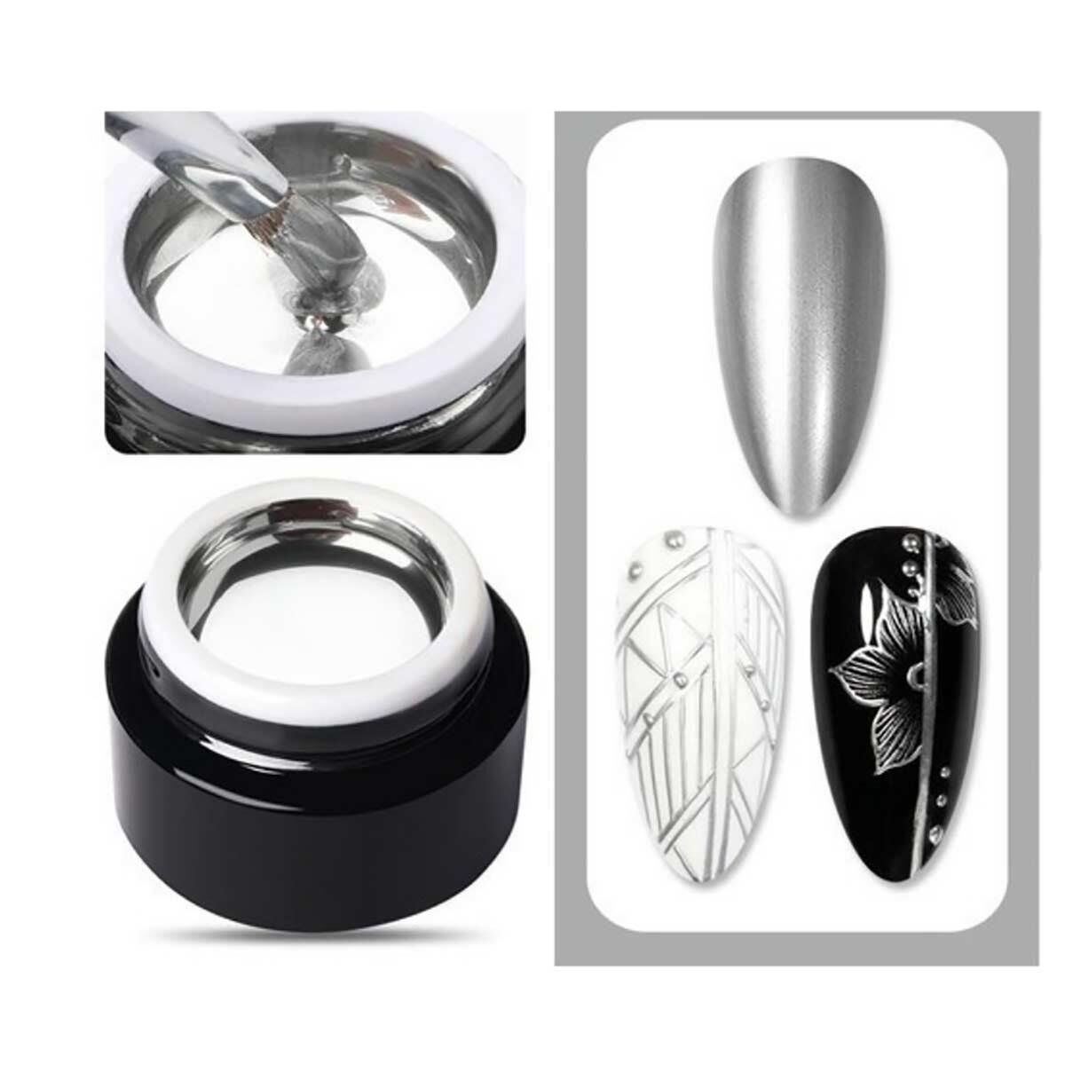 Metalik Gümüş Çizim Jeli