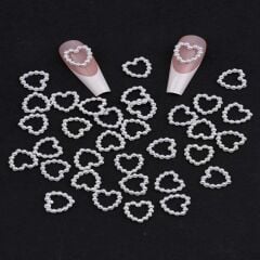 İnci Kalp Charm 10 Adet