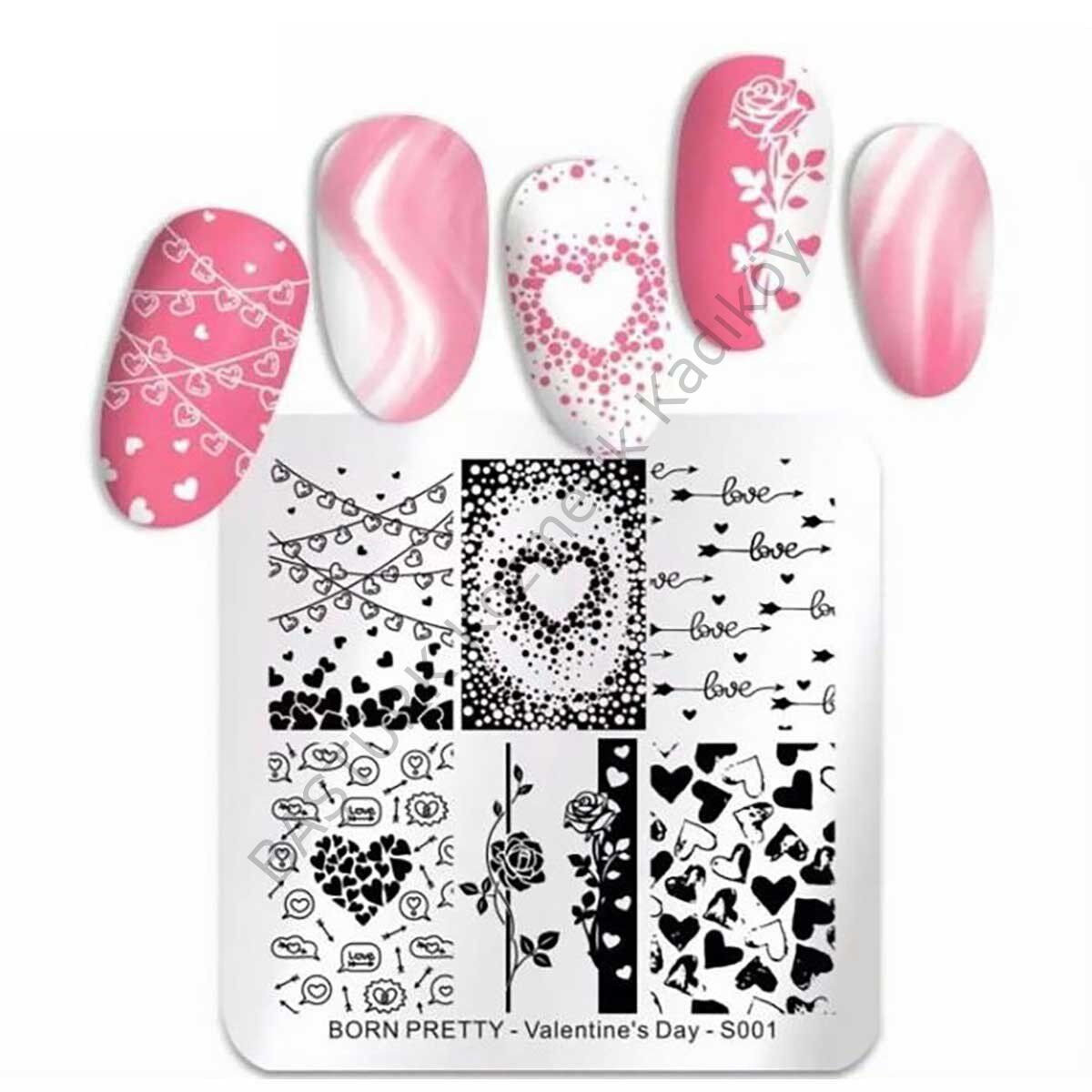 BORN PRETTY STAMPER DESEN PLAKASI VALENTINES DAY S001