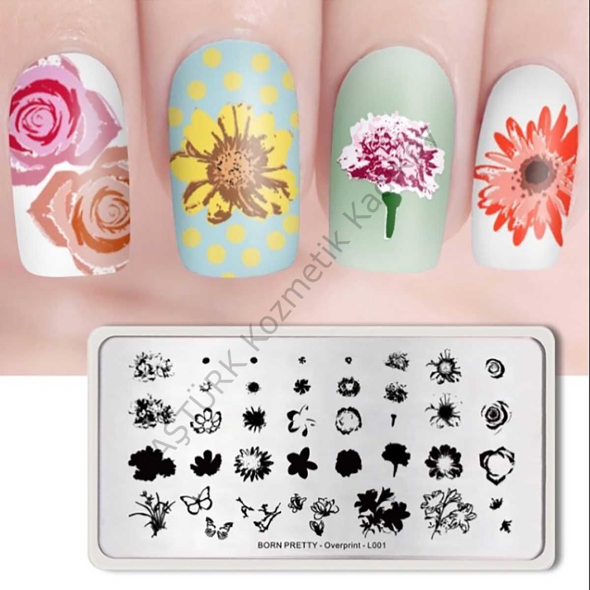 BORN PRETTY STAMPER DESEN PLAKASI OVERPRINT L001