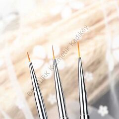 3'lü Tırnak Süsleme Nail Art Fırça Seti