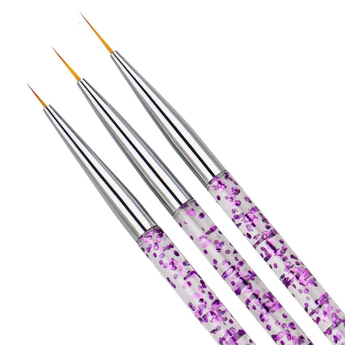 3'lü Tırnak Süsleme Nail Art Fırça Seti