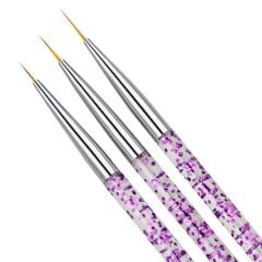 3'lü Tırnak Süsleme Nail Art Fırça Seti