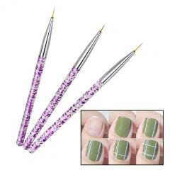 3'lü Tırnak Süsleme Nail Art Fırça Seti
