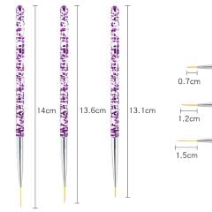 3'lü Tırnak Süsleme Nail Art Fırça Seti