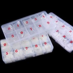 ADANİL 500'LÜ PROTEZ TIRNAK NUMARALI YARIM AY TİPS ŞEFFAF RENK