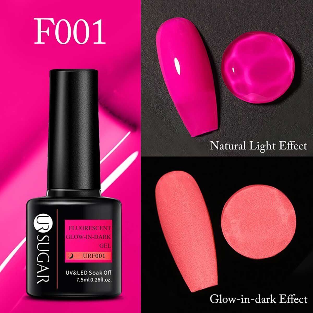 UR SUGAR GLOW IN DARK GEL KARANLIKTA PARLAYAN KALICI OJE F001
