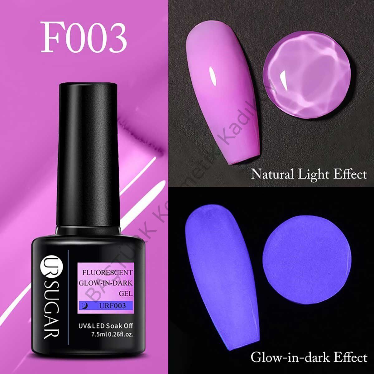 UR SUGAR GLOW IN DARK GEL KARANLIKTA PARLAYAN KALICI OJE F003