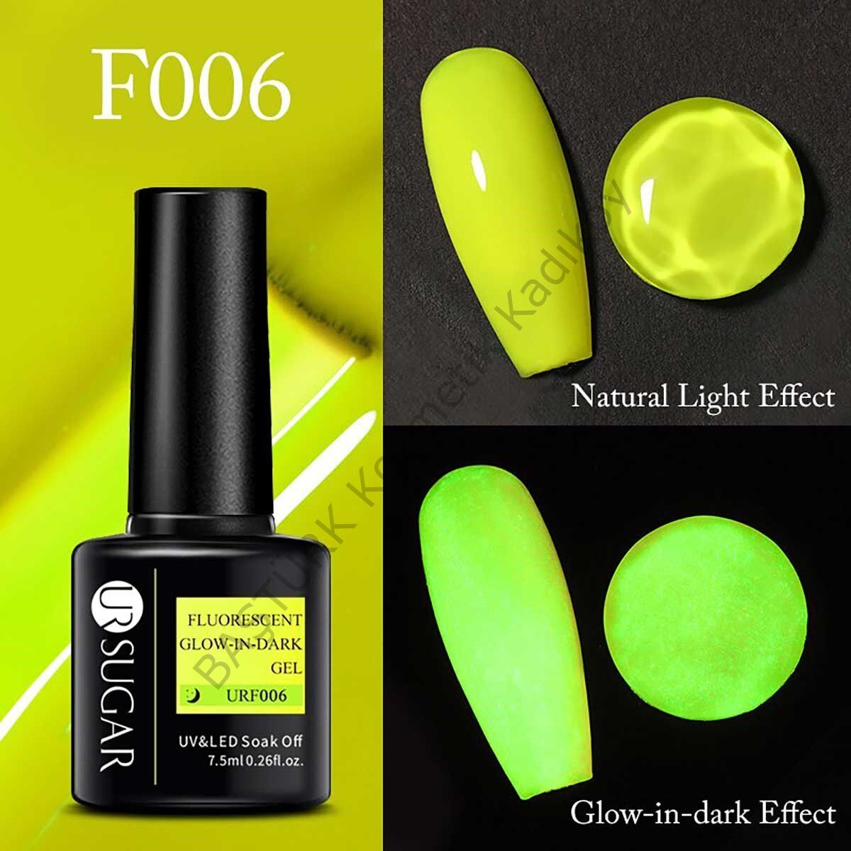 UR SUGAR GLOW IN DARK GEL KARANLIKTA PARLAYAN KALICI OJE F006