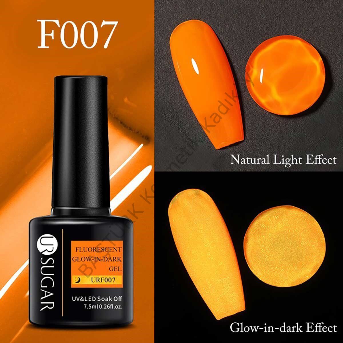 UR SUGAR GLOW IN DARK GEL KARANLIKTA PARLAYAN KALICI OJE F007