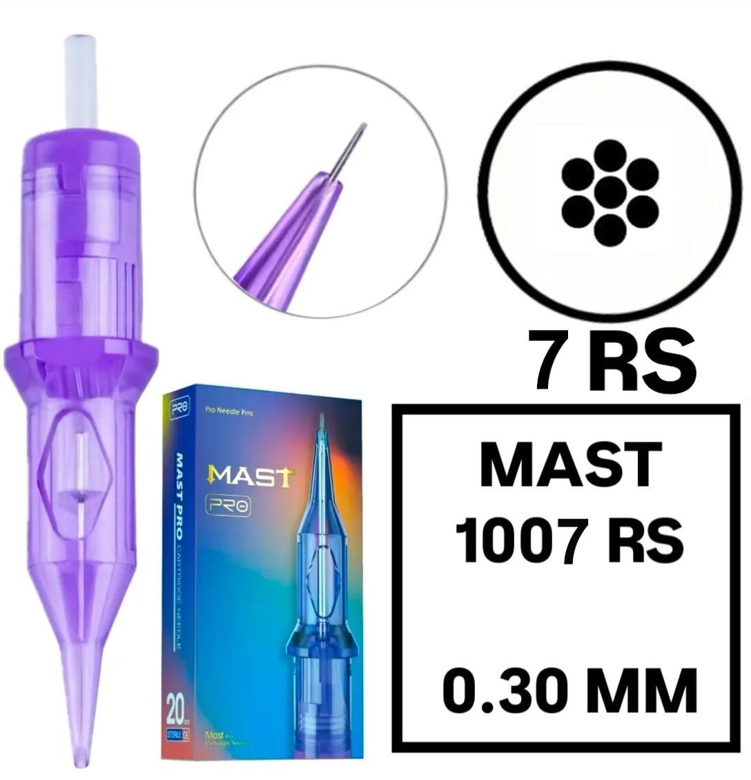 Pro Cartridges 1 Kutu Pro 1007 RS - 0.30 mm - Kartuş Dövme ve MAST Kalıcı Makyaj Gölgeleme İğnesi