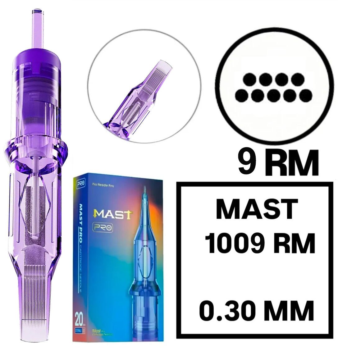 Pro Cartridges 1 Kutu Pro 1009 RM - 0.30 mm - MAST Kartuş Dövme İğnesi