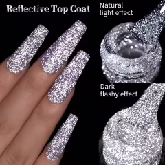 Reflective Top Coat 15 ml Kalıcı Ojelerinizi Diskoya Çevirin