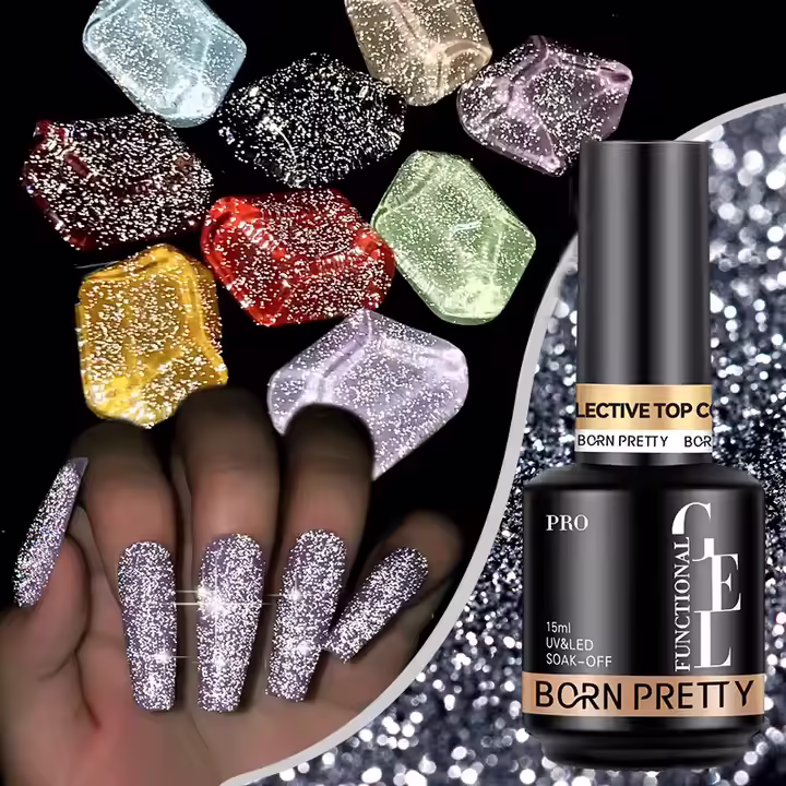 Reflective Top Coat 15 ml Kalıcı Ojelerinizi Diskoya Çevirin